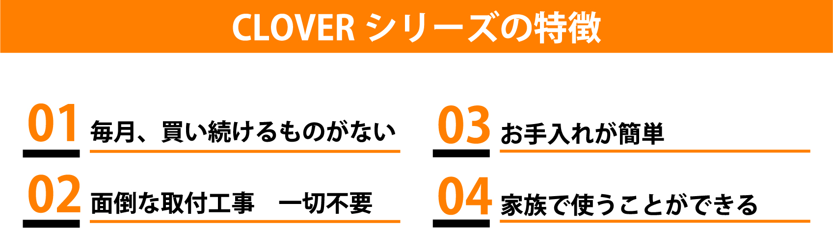 Cloverシリーズの特徴 pc用